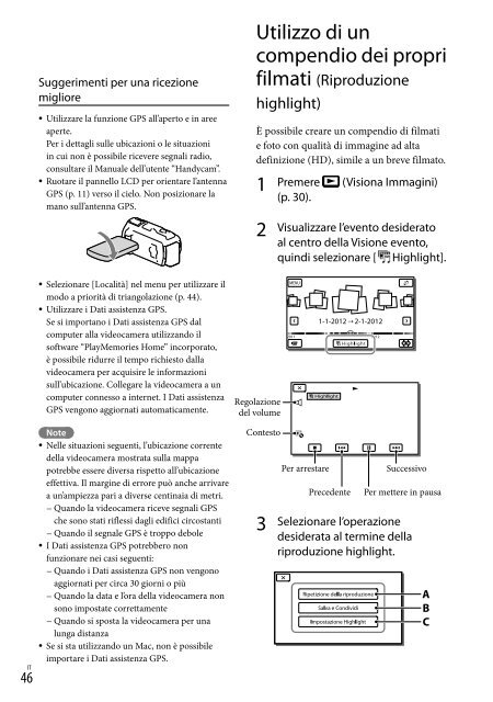 Sony HDR-PJ760E - HDR-PJ760E Consignes d&rsquo;utilisation Italien