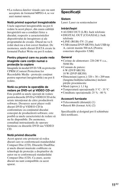 Sony DVP-SR150 - DVP-SR150 Consignes d&rsquo;utilisation Portugais