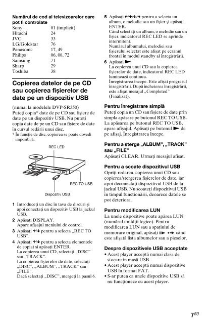 Sony DVP-SR150 - DVP-SR150 Consignes d&rsquo;utilisation Roumain
