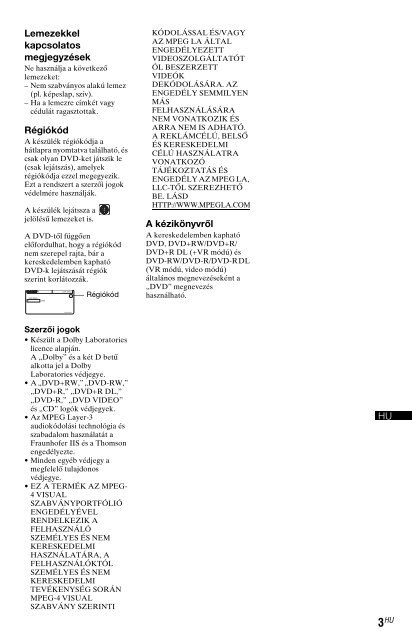 Sony DVP-SR150 - DVP-SR150 Consignes d&rsquo;utilisation Fran&ccedil;ais