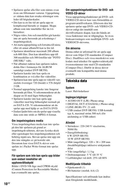 Sony DVP-SR150 - DVP-SR150 Consignes d&rsquo;utilisation Fran&ccedil;ais