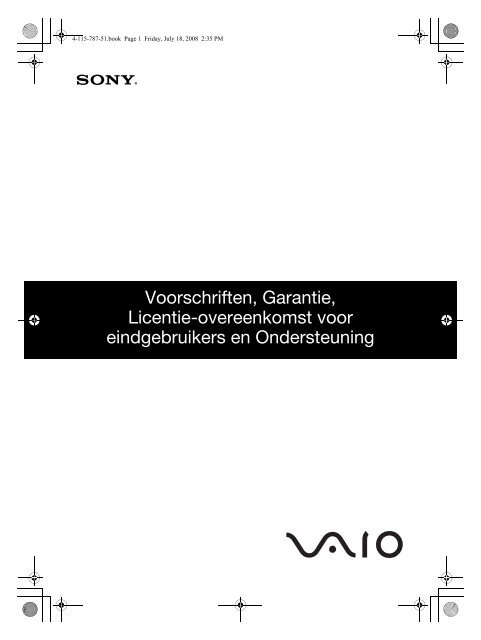 Sony VGN-NS11SR - VGN-NS11SR Documents de garantie N&eacute;erlandais