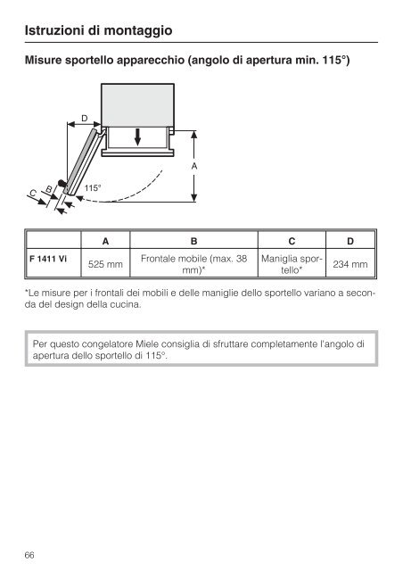 Miele KFN 29032 D - Istruzioni d'uso/Istruzioni di montaggio