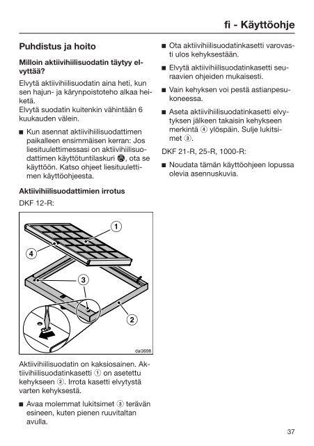 Miele DKF 25-R - Istruzioni d'uso/Istruzioni di montaggio
