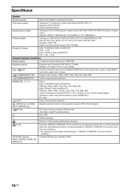 Sony KDL-40NX715 - KDL-40NX715 Consignes d&rsquo;utilisation Slovaque