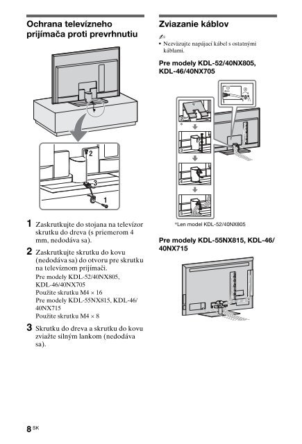 Sony KDL-40NX715 - KDL-40NX715 Consignes d&rsquo;utilisation Slovaque