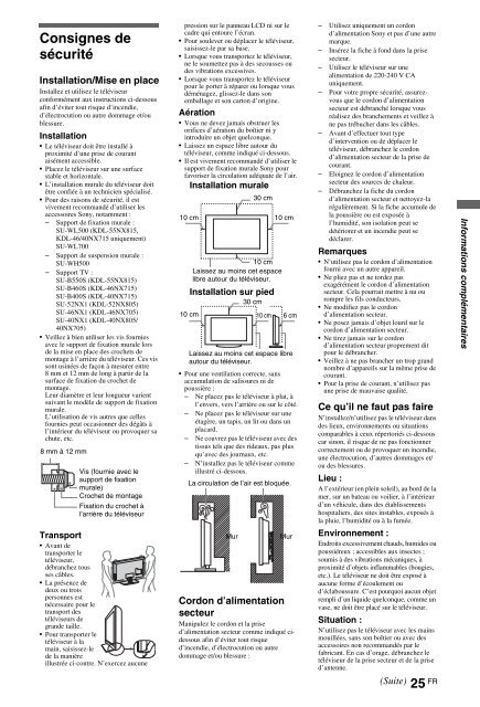 Sony KDL-40NX715 - KDL-40NX715 Consignes d&rsquo;utilisation