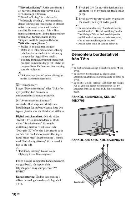 Sony KDL-40NX715 - KDL-40NX715 Consignes d&rsquo;utilisation