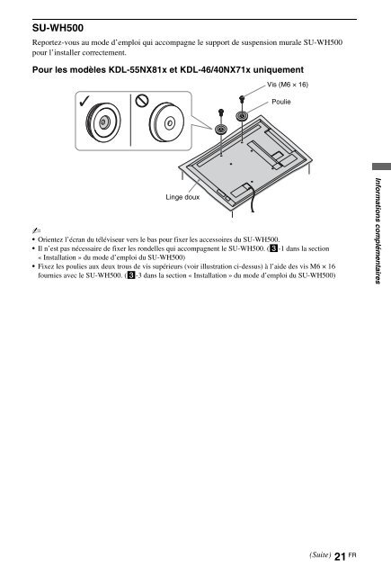 Sony KDL-40NX715 - KDL-40NX715 Mode d'emploi Fran&ccedil;ais