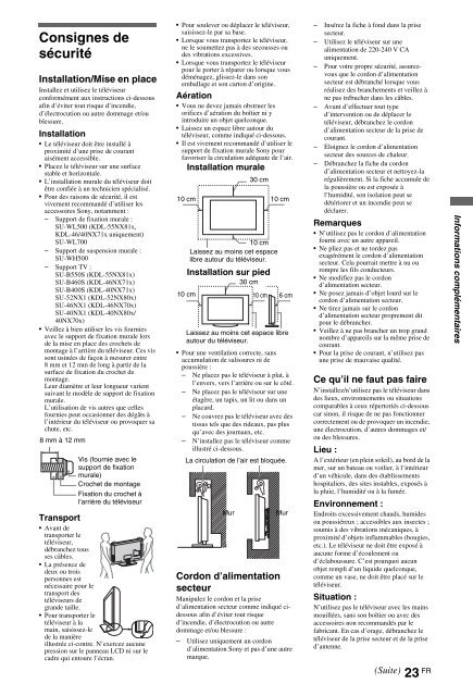 Sony KDL-40NX715 - KDL-40NX715 Mode d'emploi Fran&ccedil;ais