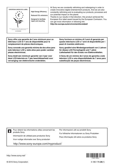 Sony KDL-40NX715 - KDL-40NX715 Mode d'emploi Italien