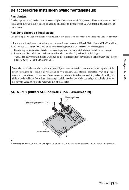 Sony KDL-40NX715 - KDL-40NX715 Mode d'emploi N&eacute;erlandais