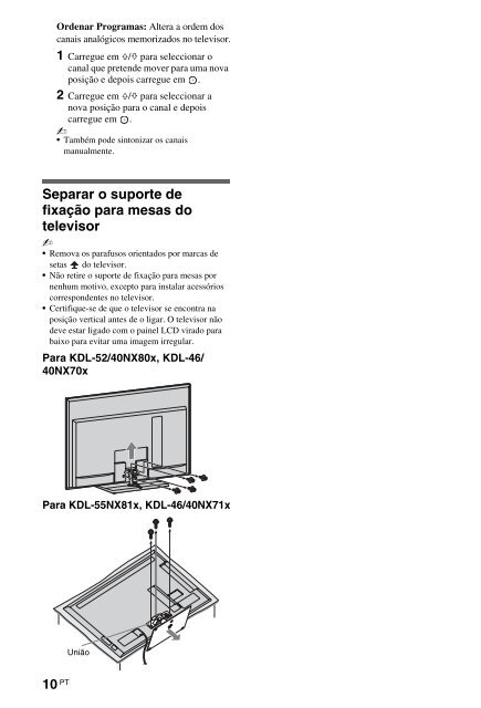 Sony KDL-40NX715 - KDL-40NX715 Mode d'emploi Portugais