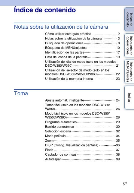 Sony DSC-W380 - DSC-W380 Consignes d&rsquo;utilisation Espagnol