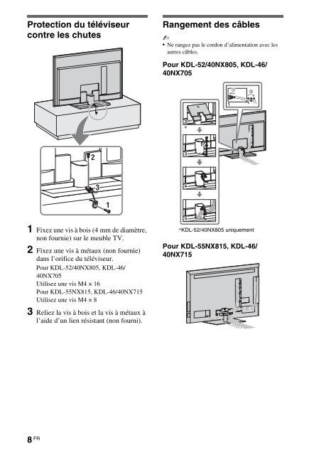 Sony KDL-40NX715 - KDL-40NX715 Consignes d&rsquo;utilisation Polonais