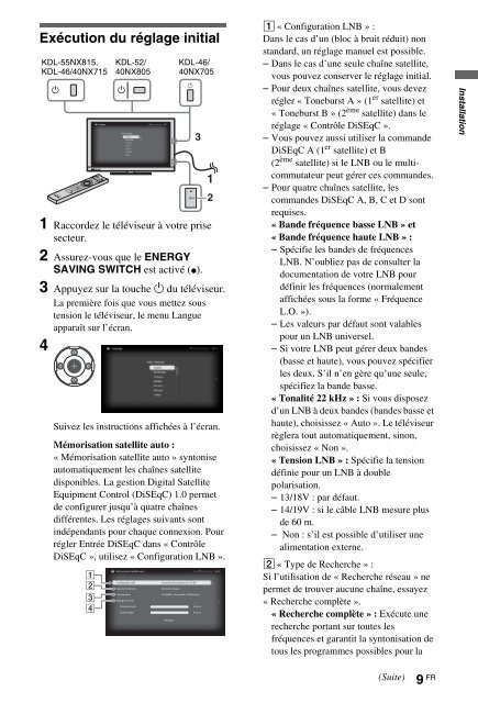 Sony KDL-40NX715 - KDL-40NX715 Consignes d&rsquo;utilisation Su&eacute;dois