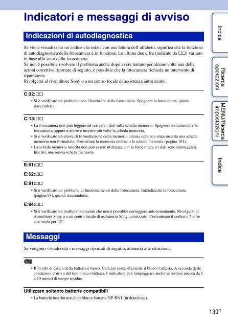 Sony DSC-W380 - DSC-W380 Consignes d&rsquo;utilisation Italien