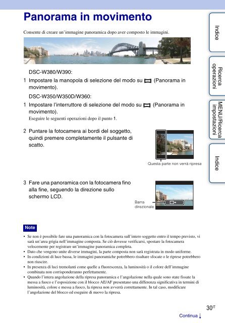 Sony DSC-W380 - DSC-W380 Consignes d&rsquo;utilisation Italien