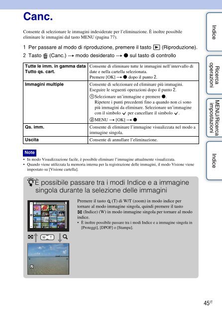 Sony DSC-W380 - DSC-W380 Consignes d&rsquo;utilisation Italien