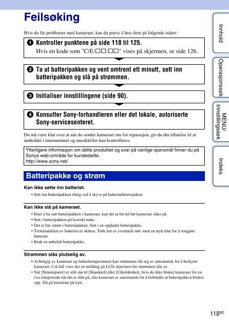 Sony DSC-W380 - DSC-W380 Consignes d&rsquo;utilisation Norv&eacute;gien