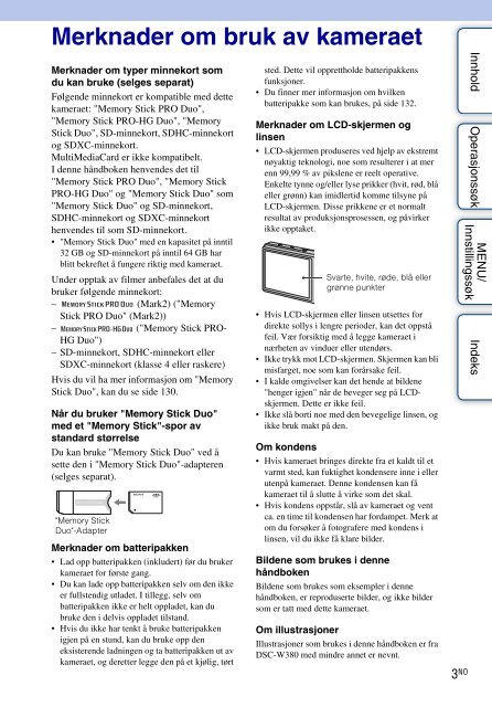 Sony DSC-W380 - DSC-W380 Consignes d&rsquo;utilisation Norv&eacute;gien