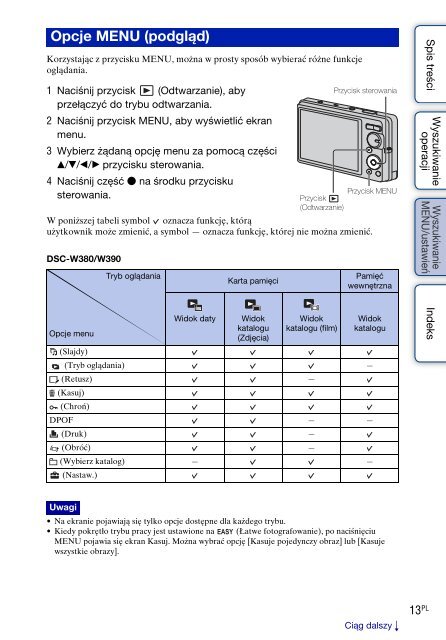 Sony DSC-W380 - DSC-W380 Guide pratique Polonais