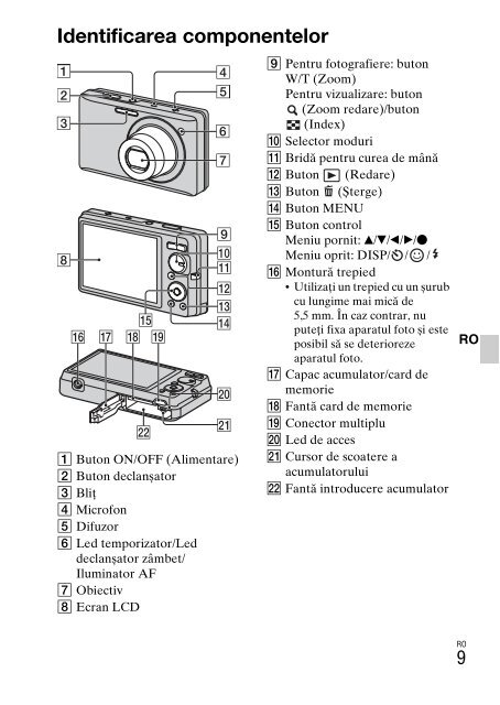 Sony DSC-W380 - DSC-W380 Consignes d&rsquo;utilisation Roumain