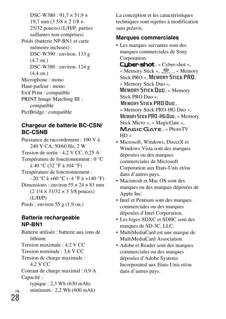 Sony DSC-W380 - DSC-W380 Consignes d&rsquo;utilisation Roumain