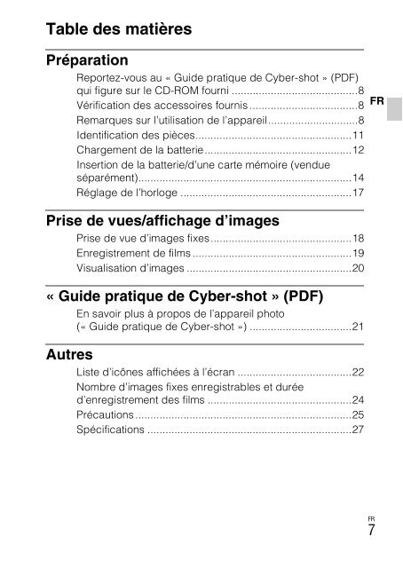 Sony DSC-W380 - DSC-W380 Consignes d&rsquo;utilisation Tch&egrave;que