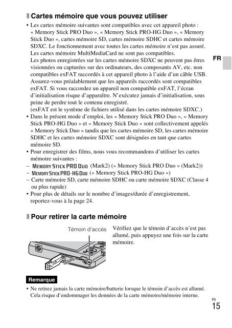 Sony DSC-W380 - DSC-W380 Consignes d&rsquo;utilisation Tch&egrave;que