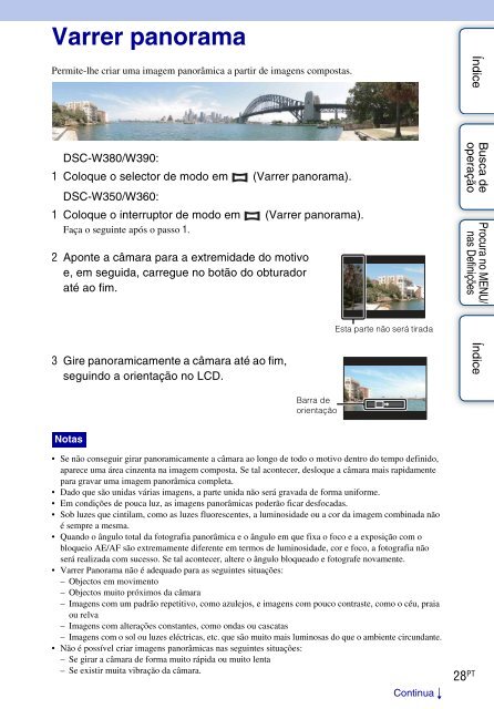 Sony DSC-W380 - DSC-W380 Guide pratique Portugais