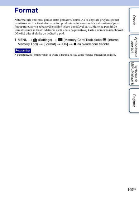 Sony DSC-W380 - DSC-W380 Guide pratique Slovaque