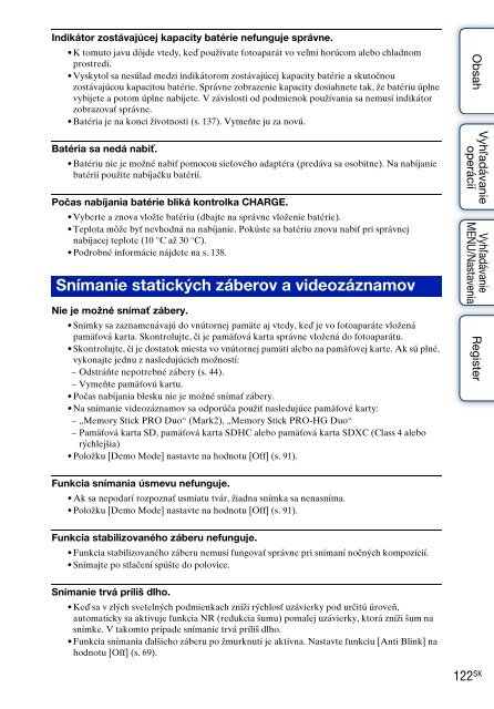 Sony DSC-W380 - DSC-W380 Guide pratique Slovaque