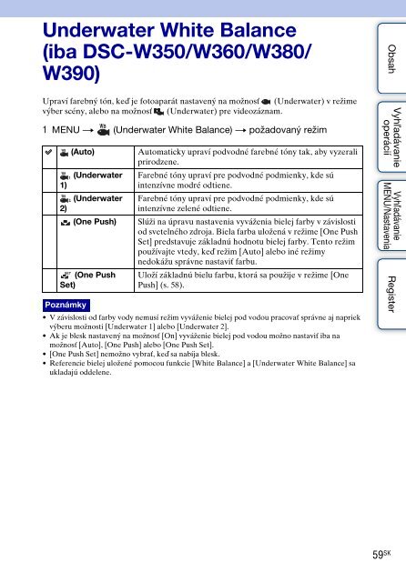 Sony DSC-W380 - DSC-W380 Guide pratique Slovaque