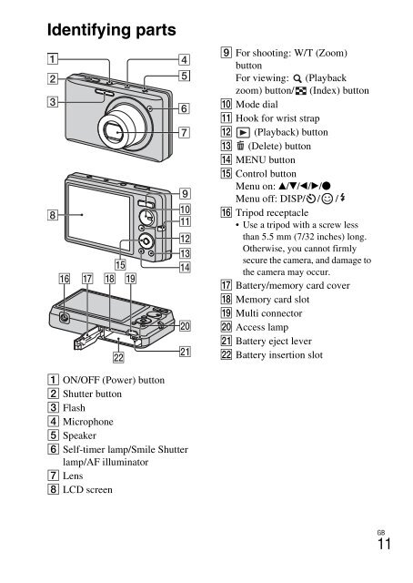 Sony DSC-W380 - DSC-W380 Consignes d&rsquo;utilisation Anglais