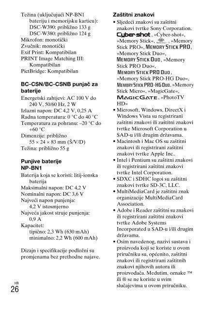 Sony DSC-W380 - DSC-W380 Consignes d&rsquo;utilisation Polonais