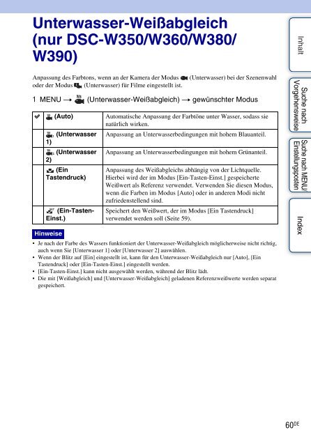 Sony DSC-W380 - DSC-W380 Consignes d&rsquo;utilisation Allemand