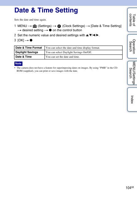 Sony DSC-W380 - DSC-W380 Guide pratique Anglais