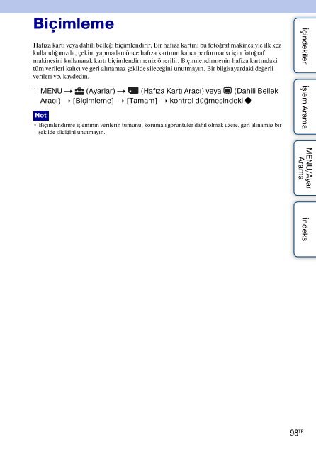 Sony DSC-W380 - DSC-W380 Consignes d&rsquo;utilisation Turc