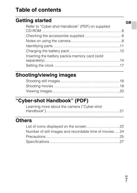 Sony DSC-W380 - DSC-W380 Consignes d&rsquo;utilisation