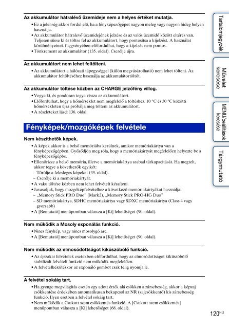 Sony DSC-W380 - DSC-W380 Guide pratique Hongrois