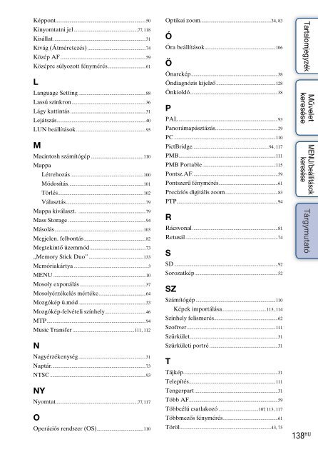 Sony DSC-W380 - DSC-W380 Guide pratique Hongrois