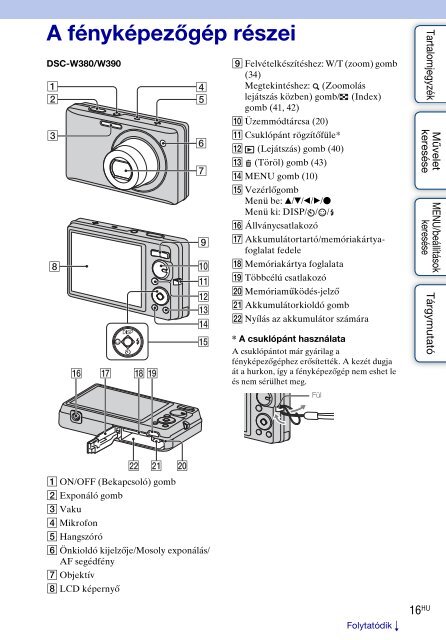 Sony DSC-W380 - DSC-W380 Guide pratique Hongrois
