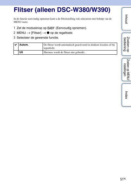 Sony DSC-W380 - DSC-W380 Consignes d&rsquo;utilisation N&eacute;erlandais
