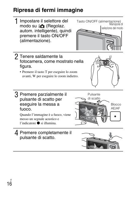 Sony DSC-W380 - DSC-W380 Consignes d&rsquo;utilisation Italien