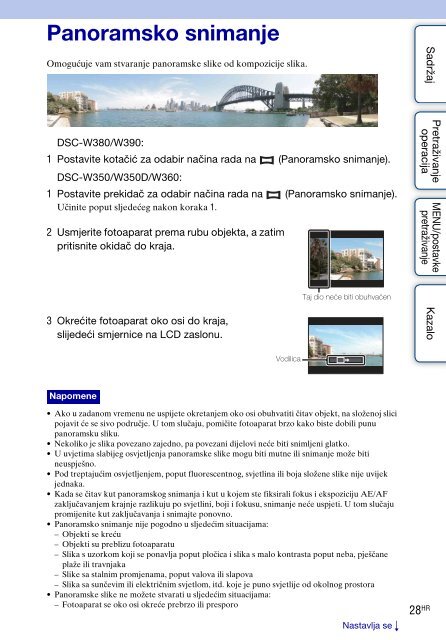 Sony DSC-W380 - DSC-W380 Guide pratique Croate