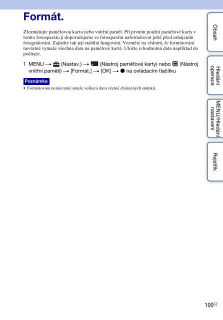 Sony DSC-W380 - DSC-W380 Guide pratique Tch&egrave;que