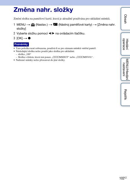 Sony DSC-W380 - DSC-W380 Guide pratique Tch&egrave;que