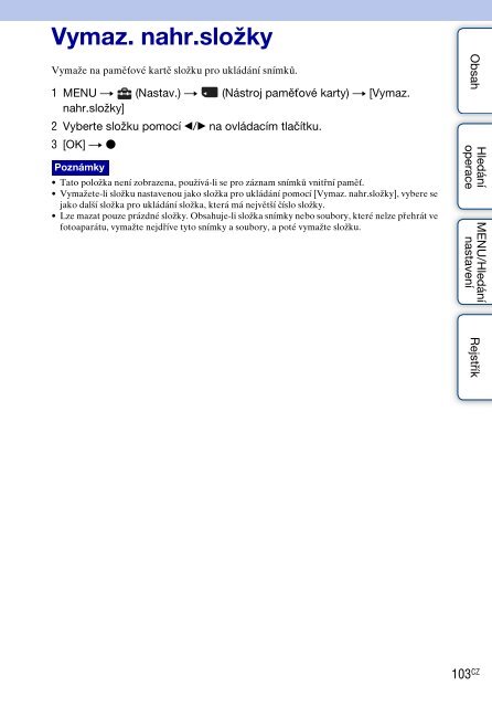 Sony DSC-W380 - DSC-W380 Guide pratique Tch&egrave;que