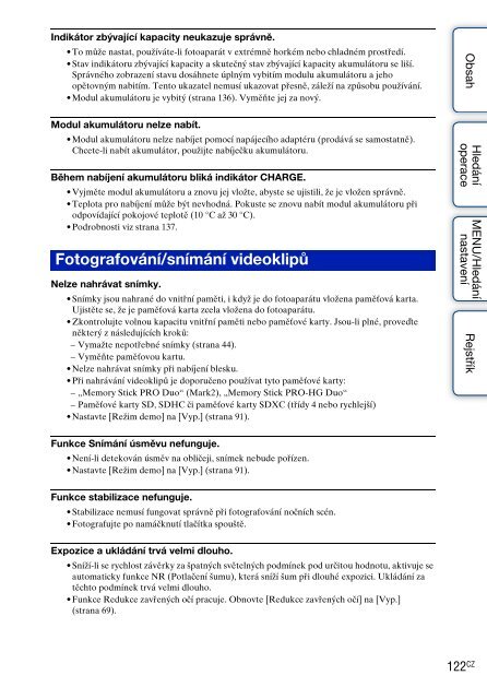 Sony DSC-W380 - DSC-W380 Guide pratique Tch&egrave;que